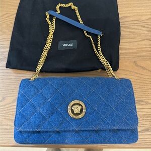 Versace denim shoulder bag